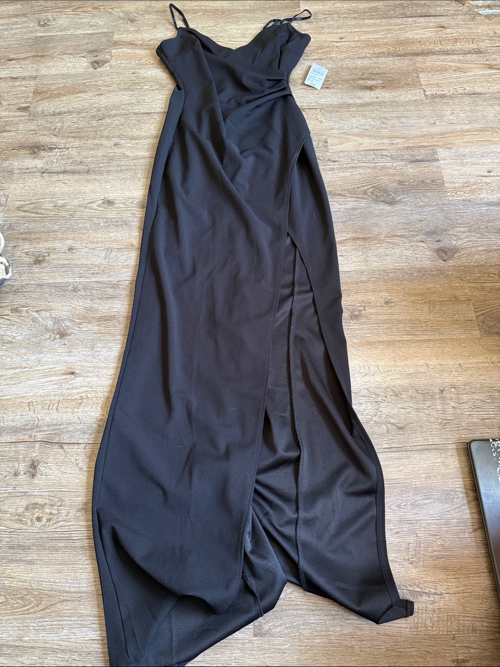 Windsor Black Maxi Skirt with High Side Slit